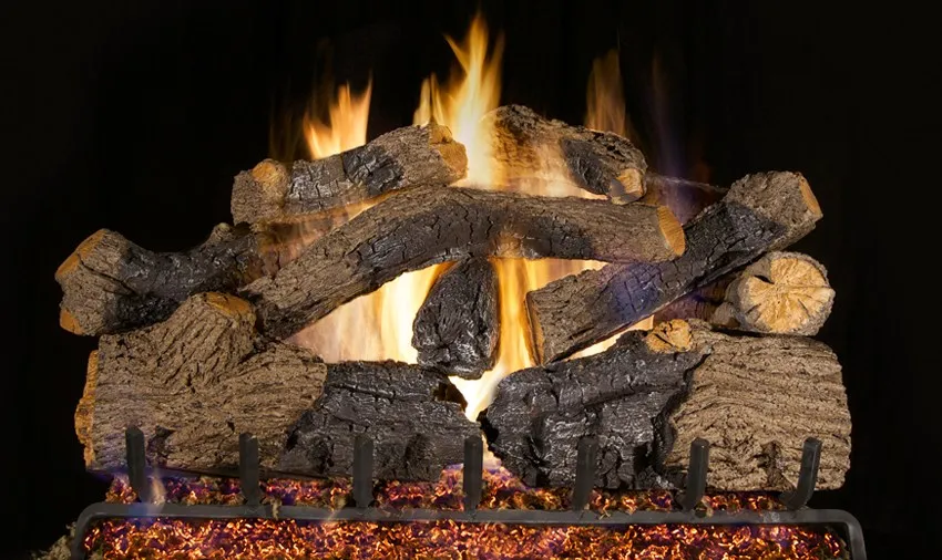 Real Fyre Charred Rugged Split Oak Gas Logs - Vented - Image 3