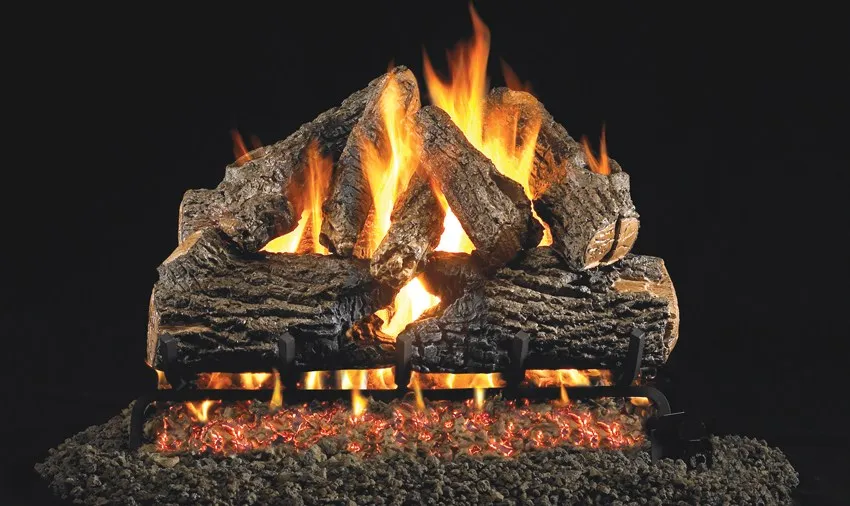 Real Fyre Charred Rugged Split Oak Gas Logs - Vented - Image 4