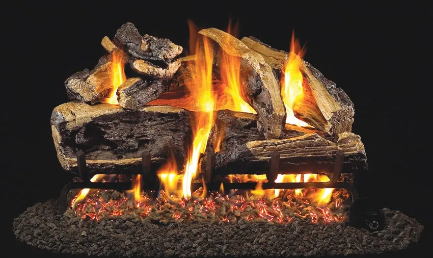 Real Fyre Charred Rugged Split Oak Gas Logs - Vented - Image 2