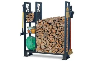 Pilgrim Hearth Utility Outdoor Wood Rack With Shelves