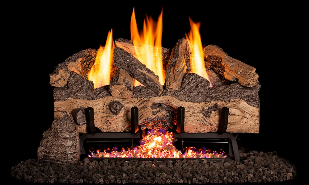 Real Fyre Charred Rugged Split Oak Gas Logs - Vented - Image 9