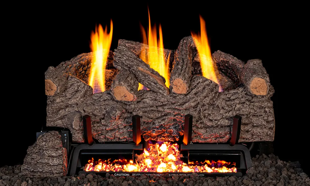 Real Fyre Charred Rugged Split Oak Gas Logs - Vented - Image 6