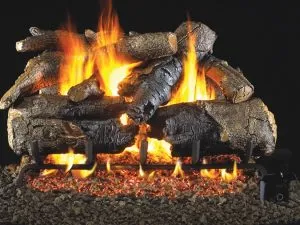 Real Fyre Charred Rugged Split Oak Gas Logs - Vented