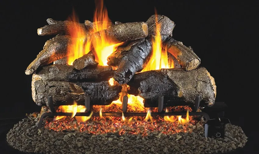Real Fyre Charred Rugged Split Oak Gas Logs - Vented
