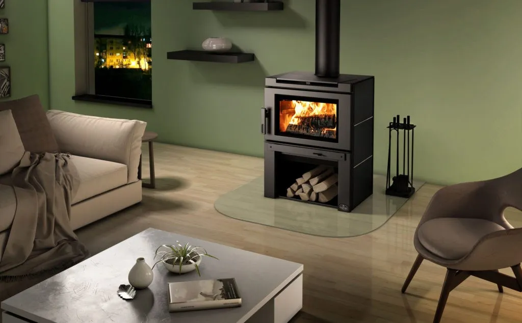 gas and wood stove installation