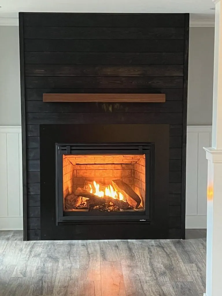 black fireplace