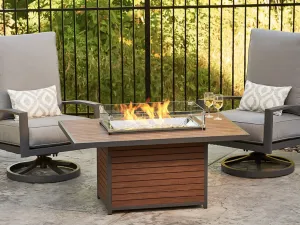 Kenwood Rectangular Chat Height Gas Fire Pit Table