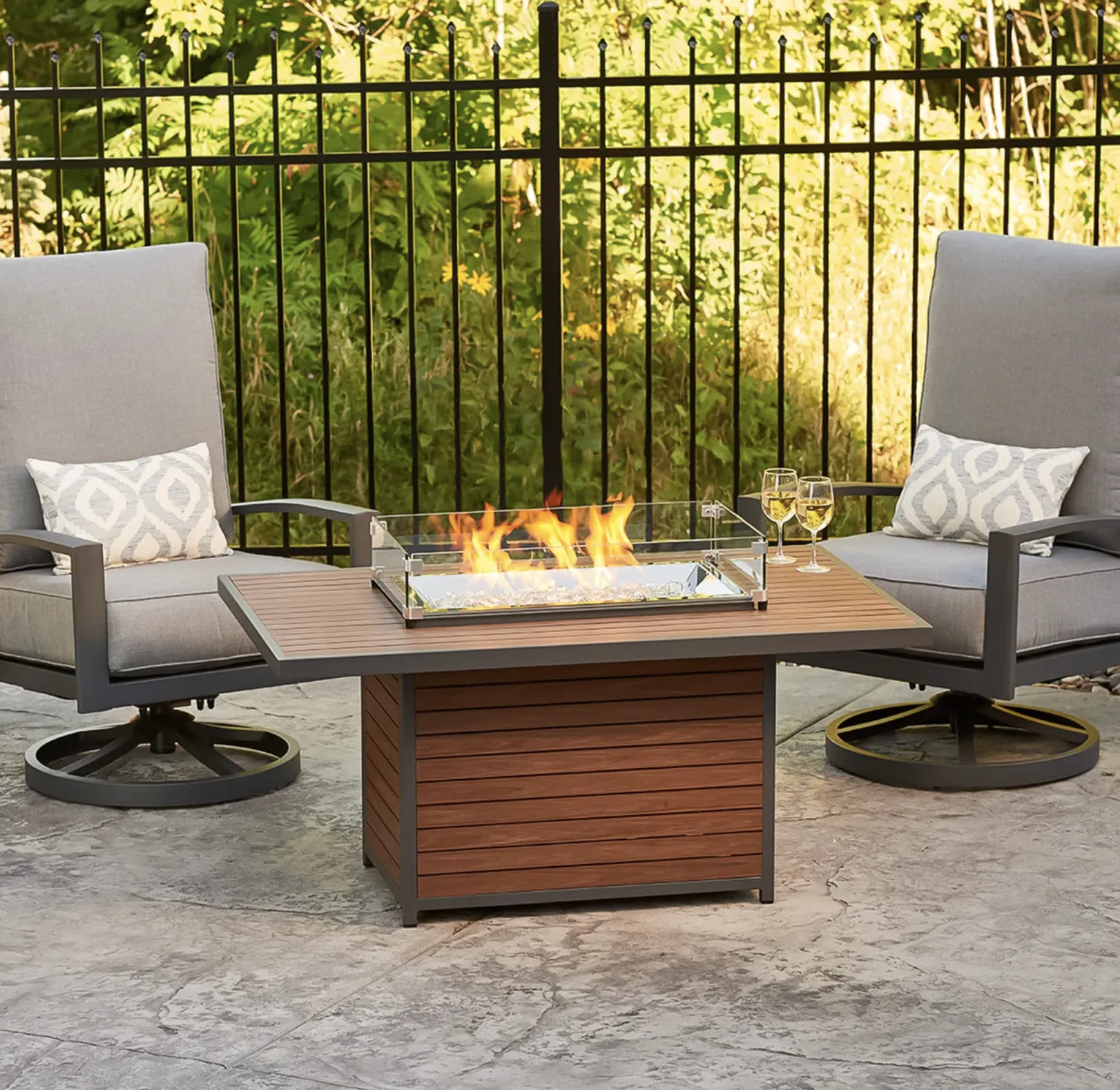 Kenwood Rectangular Chat Height Gas Fire Pit Table