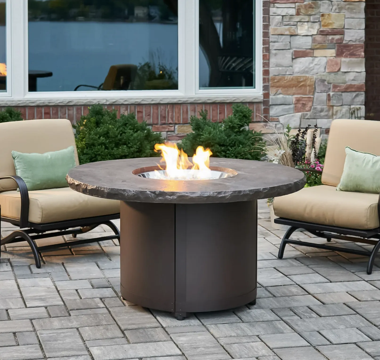 Beacon Round Gas Fire Pit Table - Image 2