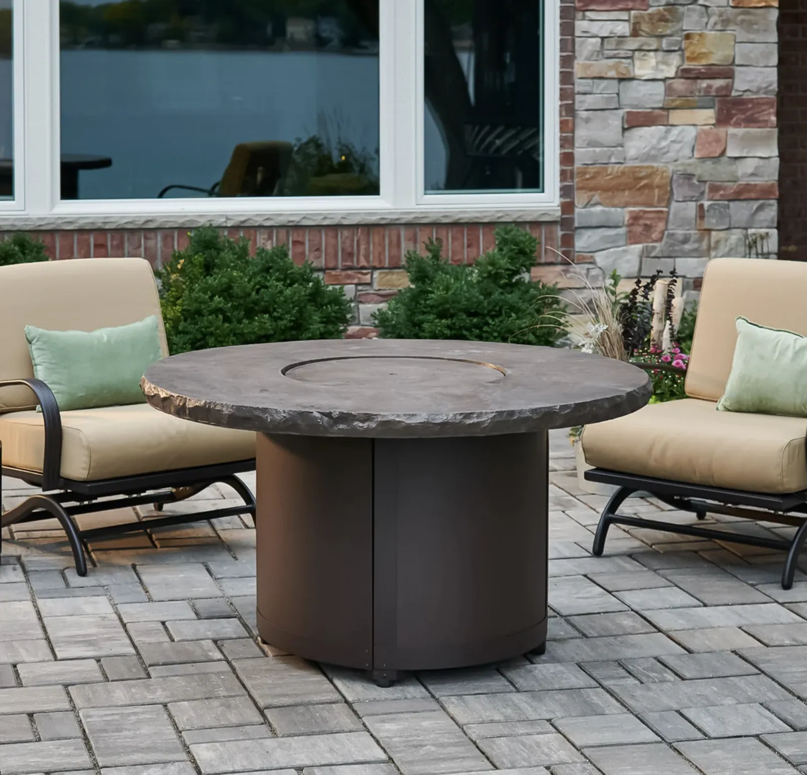 Beacon Round Gas Fire Pit Table - Image 5