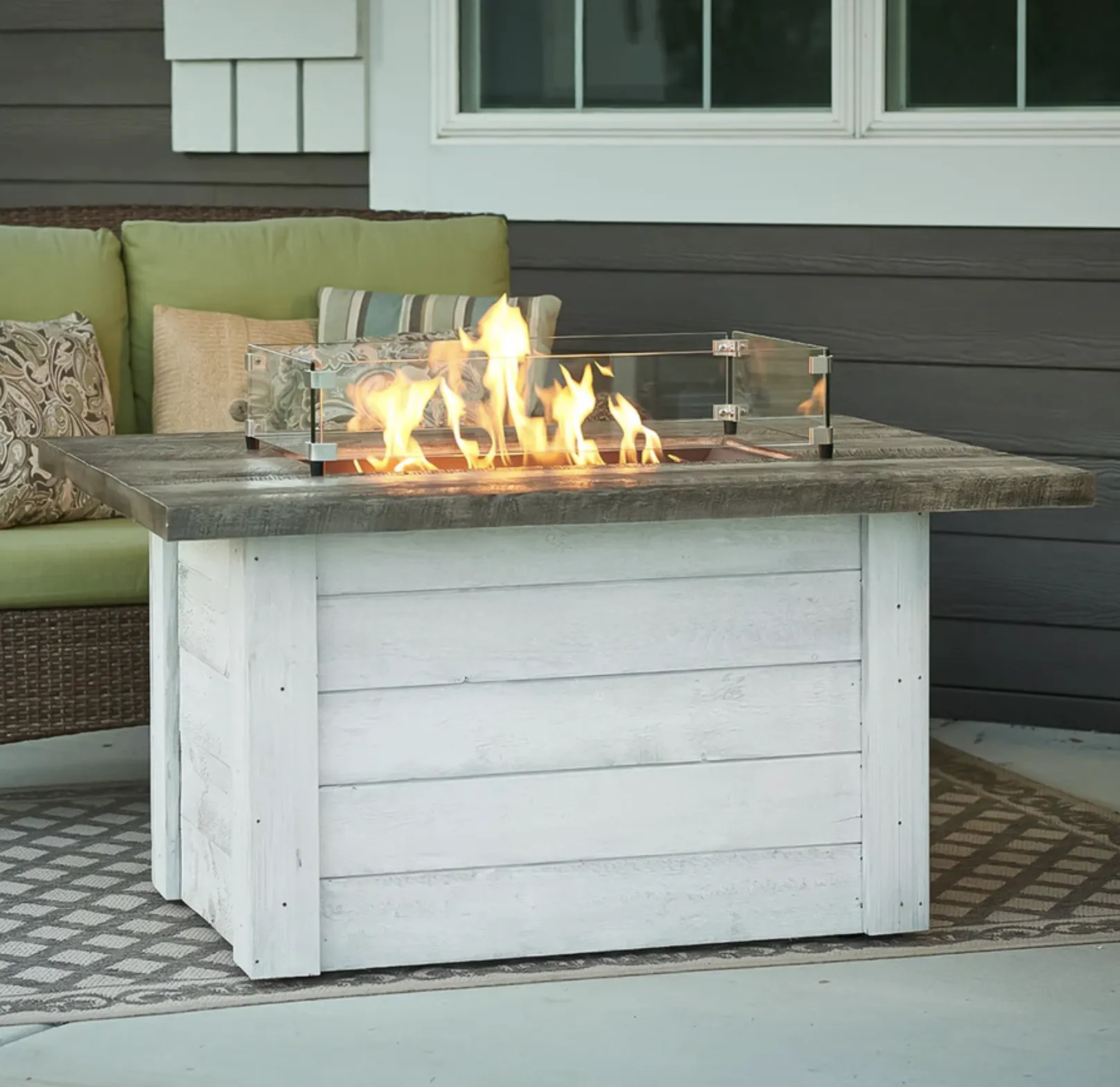 Alcott Rectangular Gas Fire Pit Table
