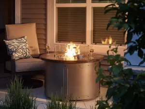 Edison Round Gas Fire Pit Table