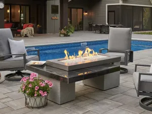 Uptown Black Linear Fire Pit Table
