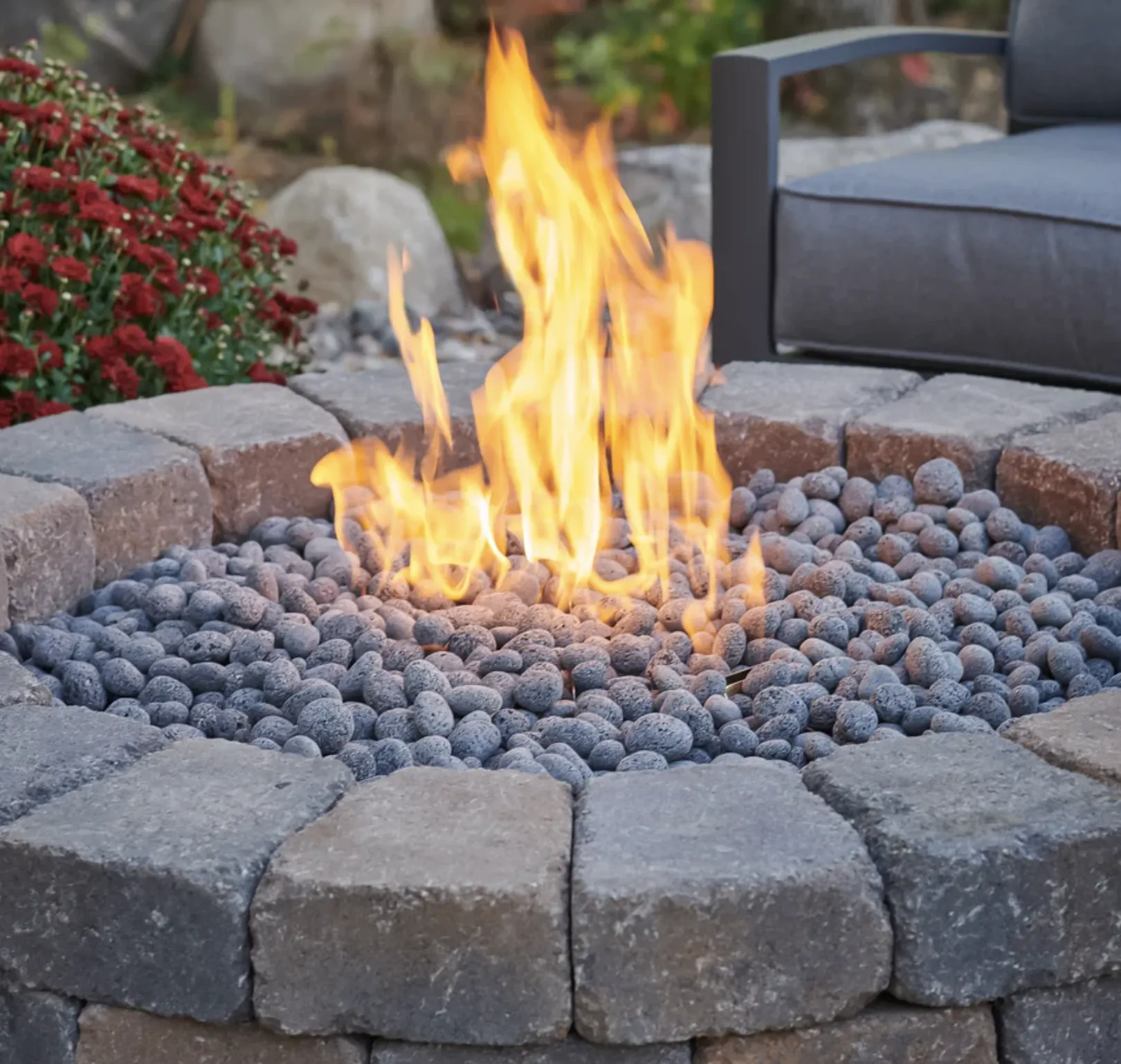 Bronson Block Round Gas Fire Pit Kit - Image 3