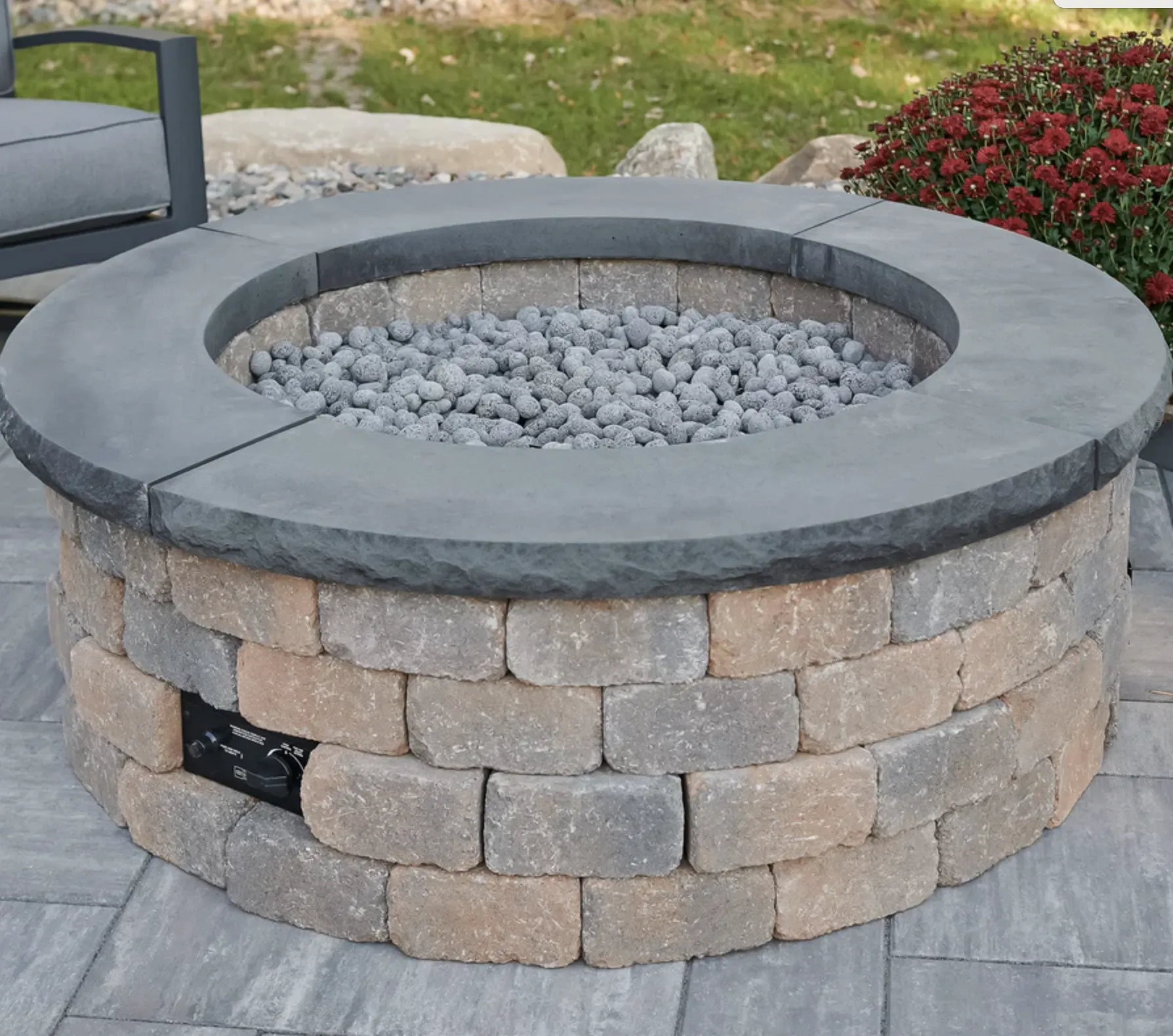 Bronson Block Round Gas Fire Pit Kit - Image 5