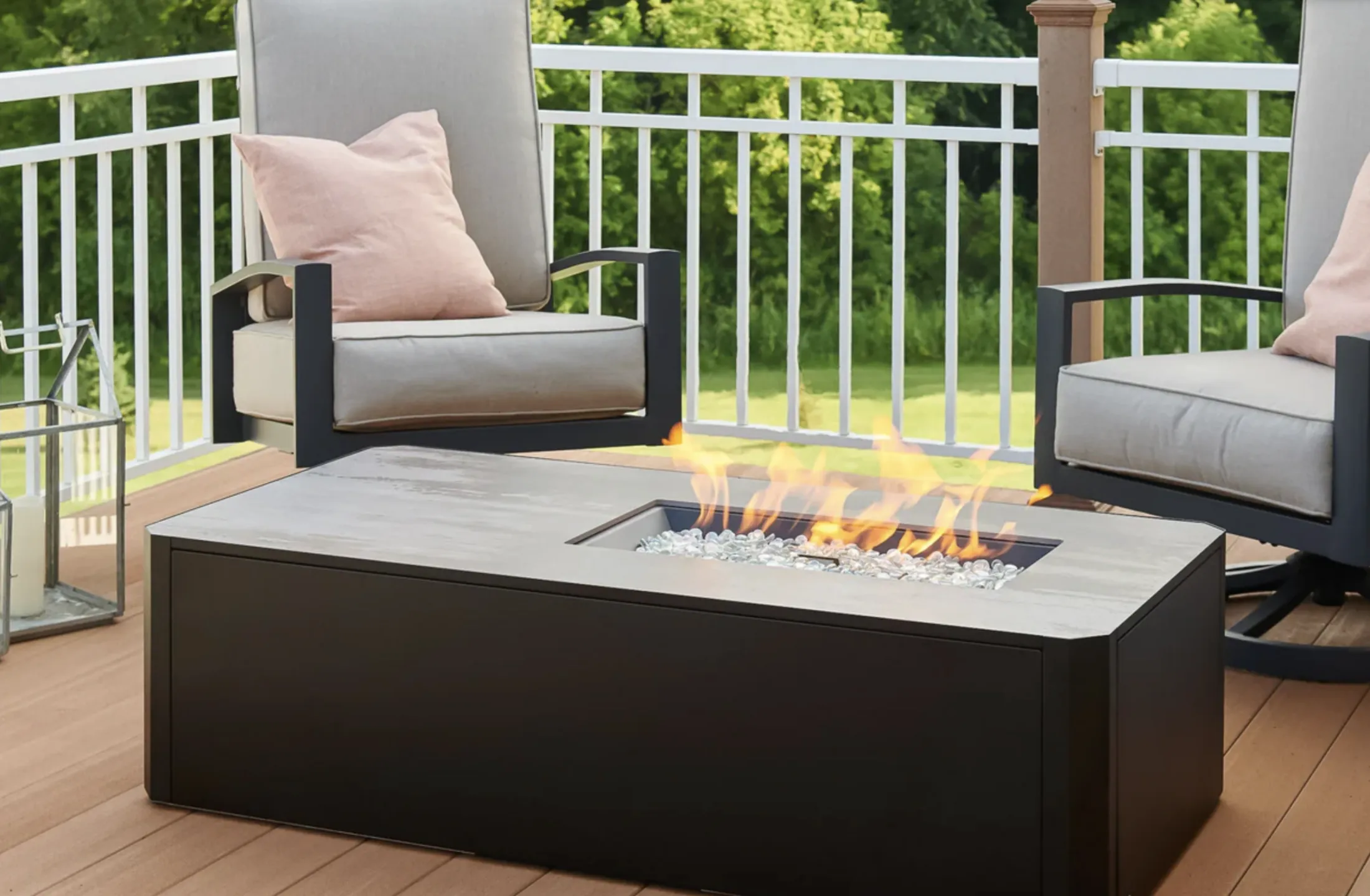 Kinney Rectangular Gas Fire Pit Table - Image 2