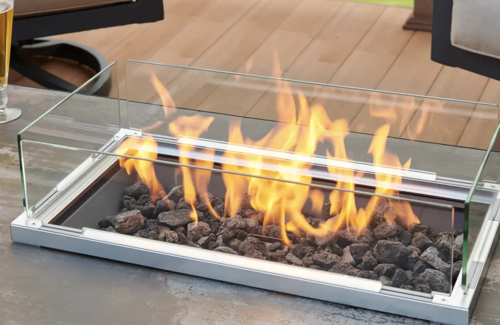 fire table installed by outdoor fireplace installer