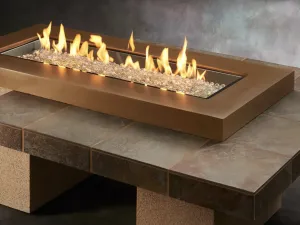 Uptown Brown Linear Gas Fire Pit Table