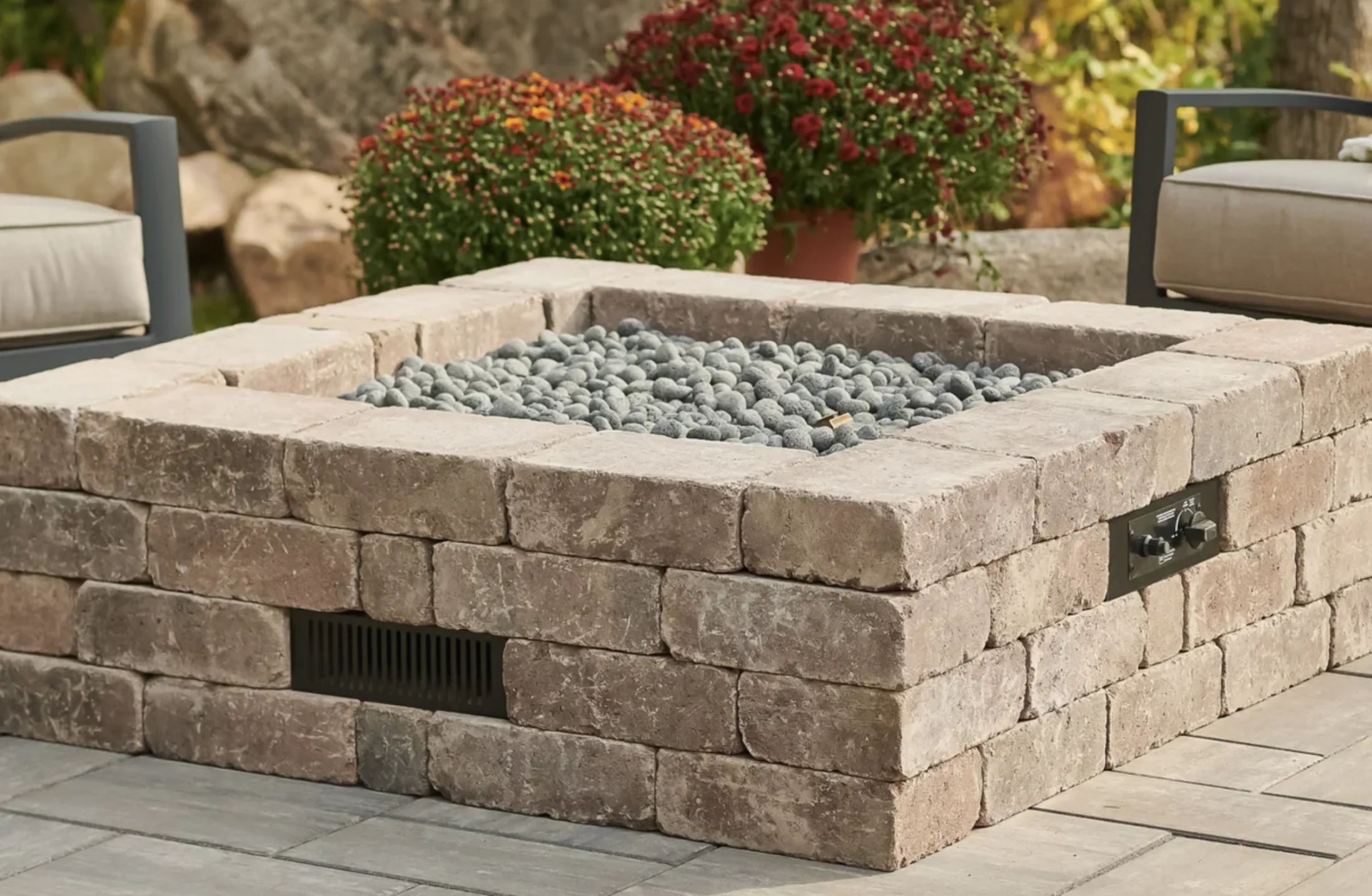 Bronson Block Square Gas Fire Pit Kit - Image 4
