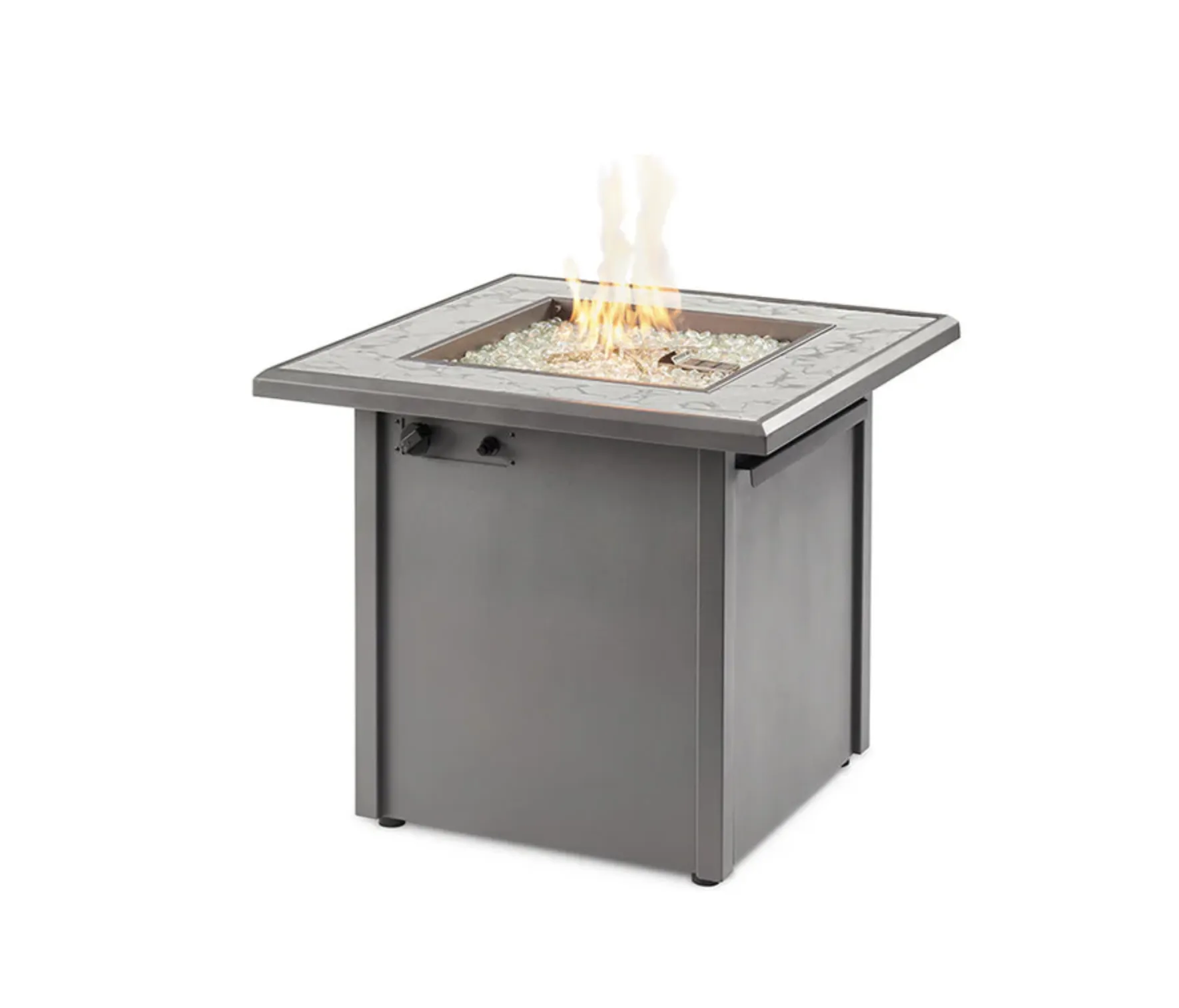 Vaughn Aluminum Square Gas Fire Pit Table