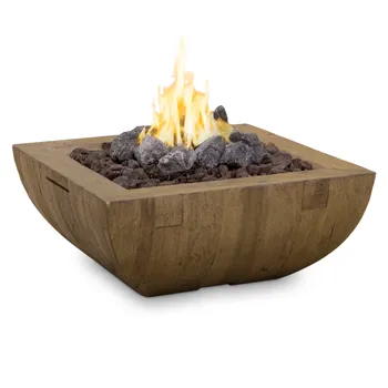 36″ Bordeaux Square “Reclaimed Wood” Fire Bowl by American Fyre Designs