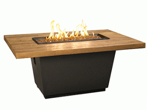 French Barrel Oak Cosmo Rectangle Firetable by American Fyre Designs