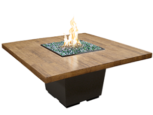 French Barrel Oak Dining Firetable by American Fyre Designs