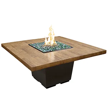 French Barrel Oak Dining Firetable by American Fyre Designs