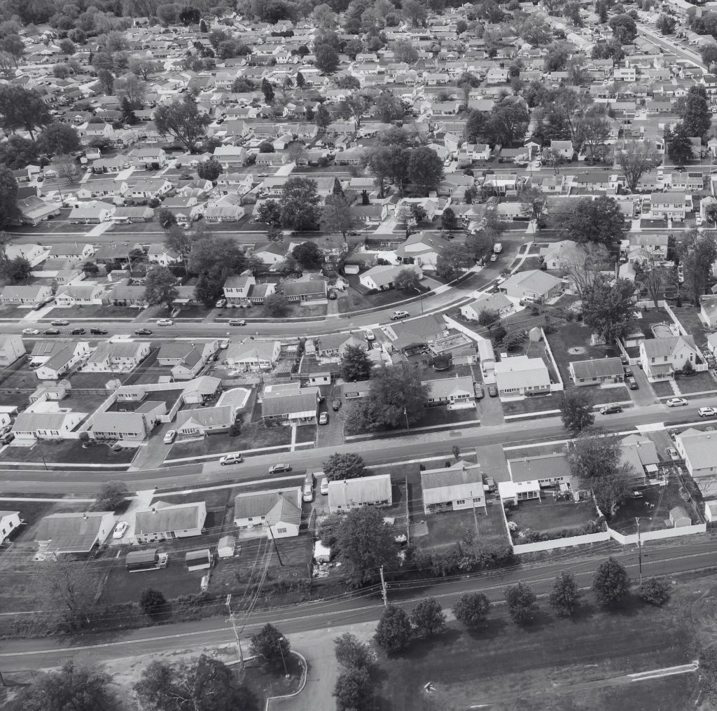 aerial view of house in Bensalem