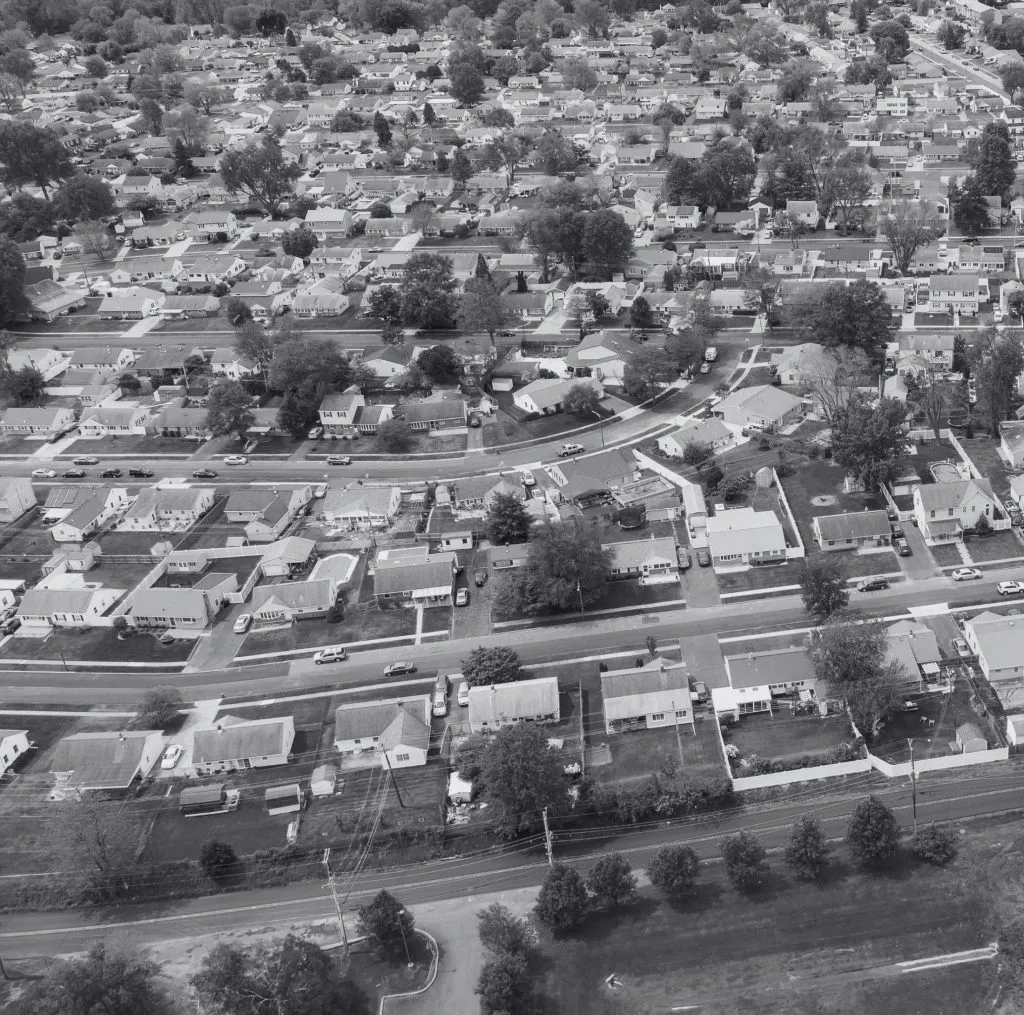 aerial view of house in Bensalem
