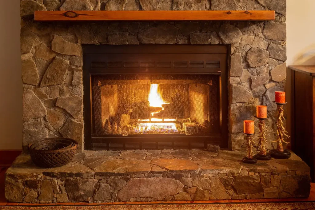stone fireplace hearth