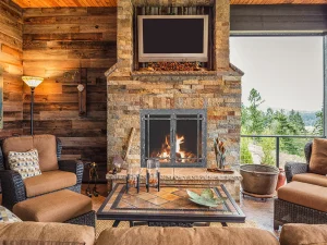 Aged Iron Rustic Fireplace Doors