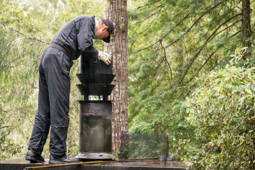 man providing chimney cap installation