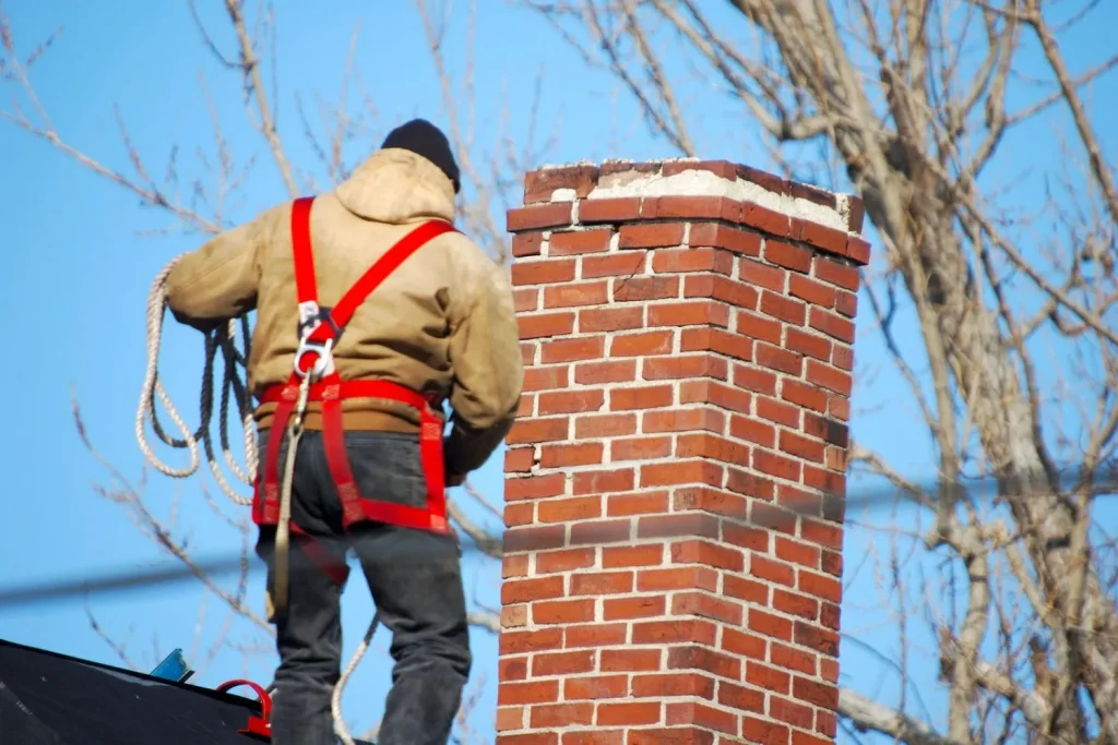 man providing chimney relining services